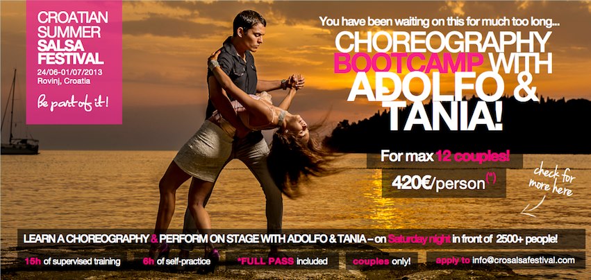 ADOLFO INDACOCHEA & TANIA CANNARSA Choreography bootcamp on Croatian Summer Salsa Festival!