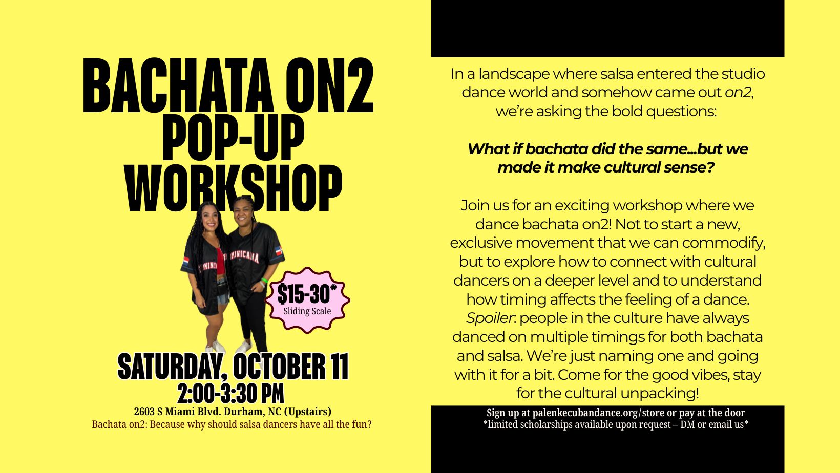 Bachata ON2 Pop-Up Workshop