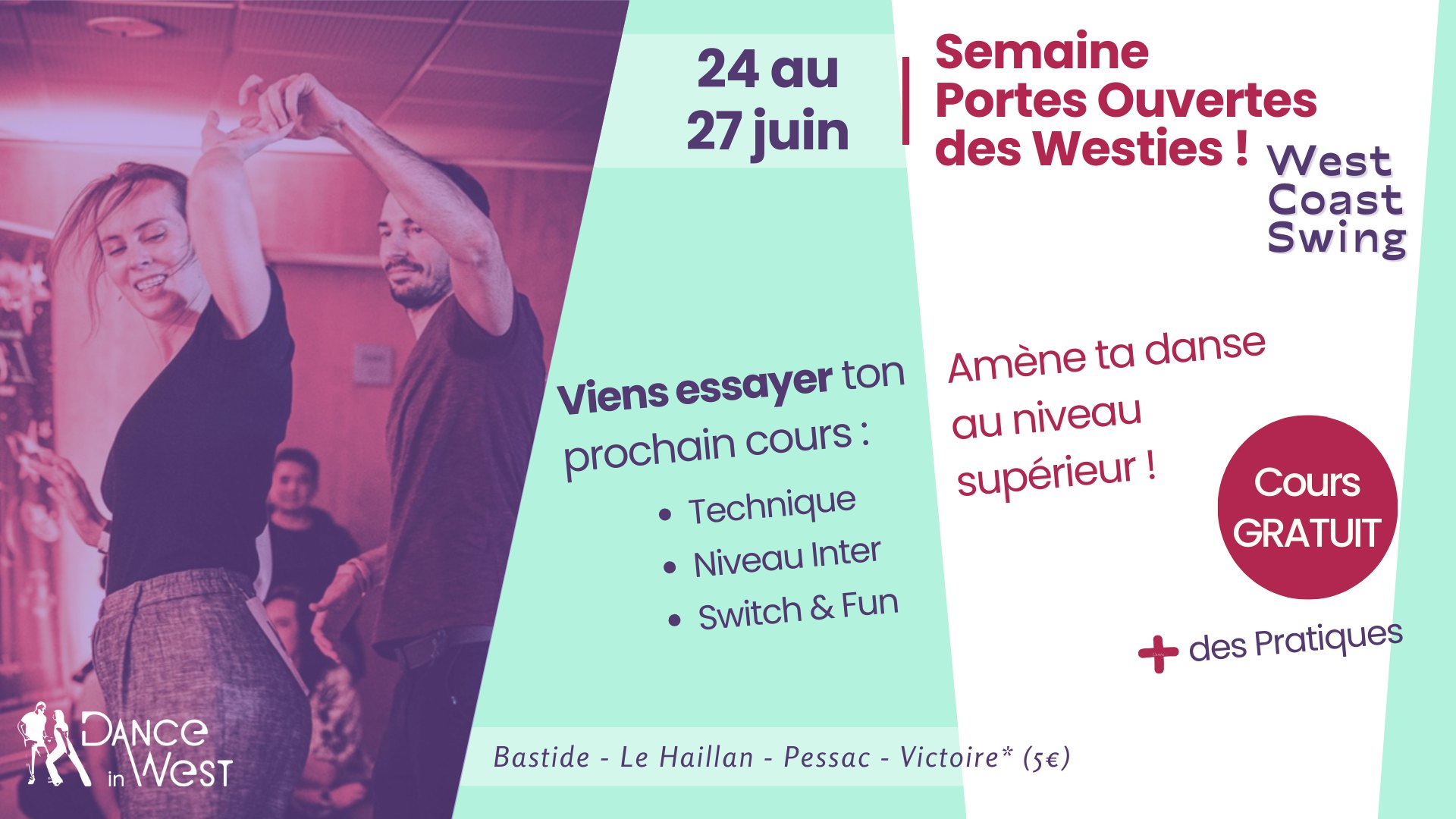 Cours de West Coast Swing gratuits - Portes Ouvertes DIW