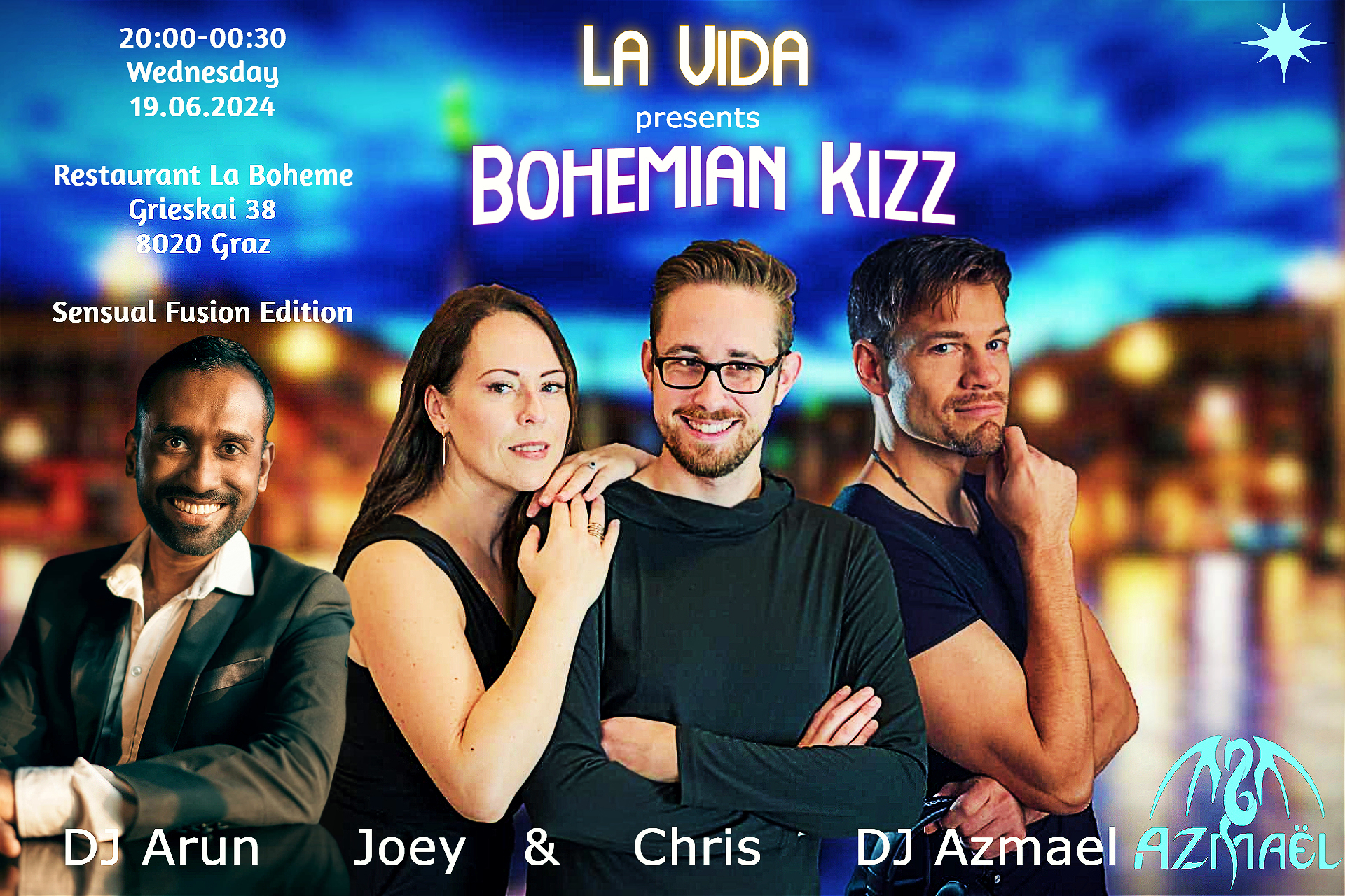 Bohemian Kizz - sensual fusion Edition with Joey & Chris, DJ Azmael and DJ Arun