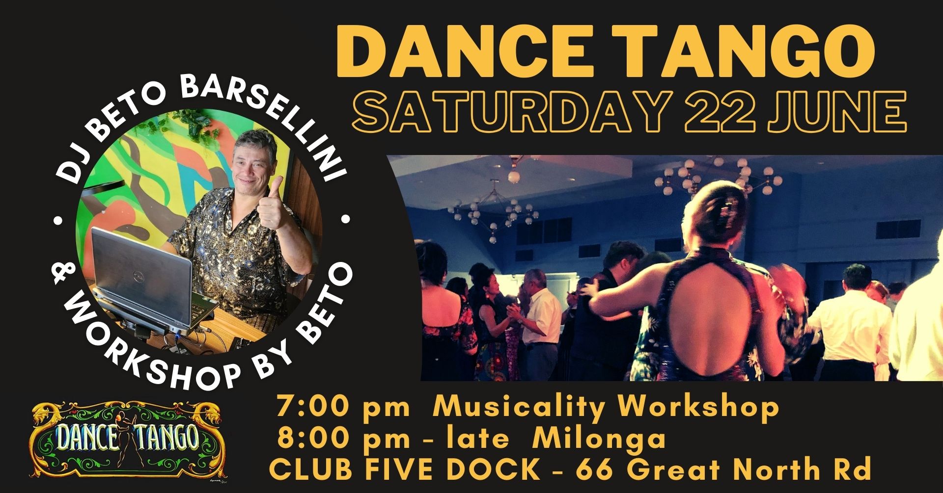 Dance Tango's Monthly Milonga with Beto Barsellini!