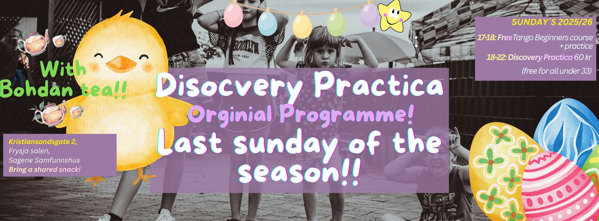 Discovery Practica 29.March (FREE tango beginnersclasses)
