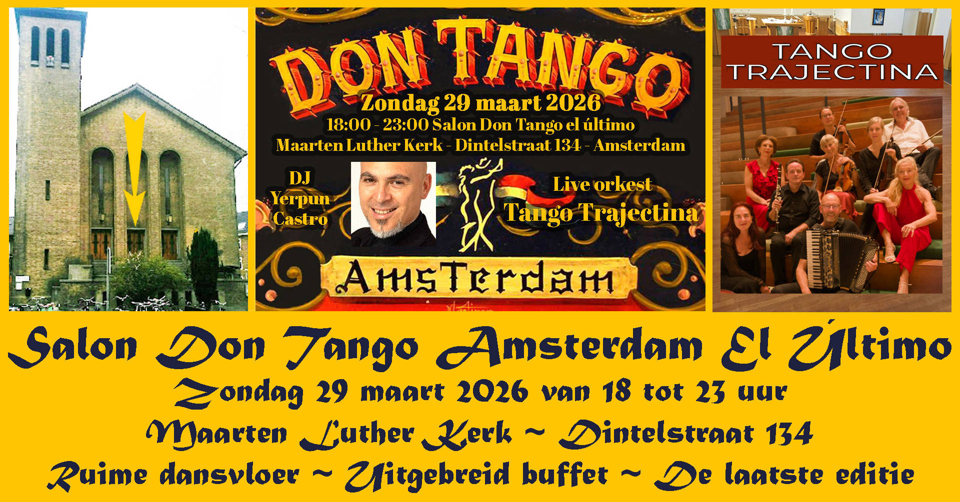 Salon Don Tango Amsterdam met live muziek van Tango Trajectina en DJ Yerpun