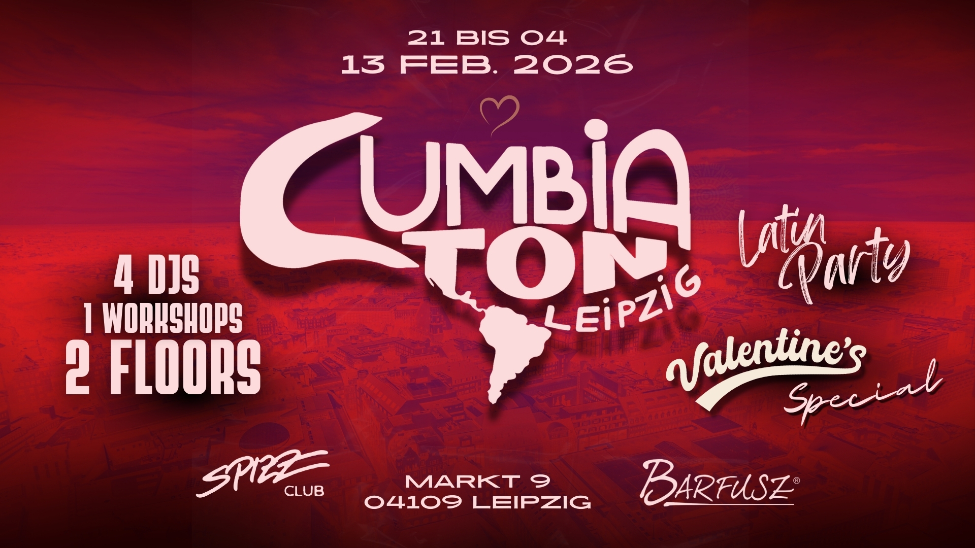 Cumbiaton Leipzig ❤️🌴 Latin Party - Valentine’s Special 🌴❤️ · 🔥2 FLOORS 🔥