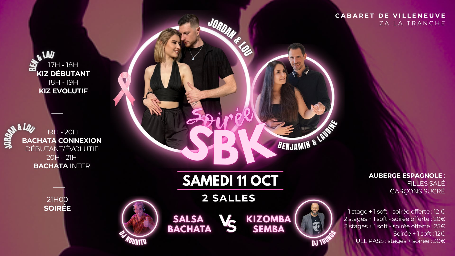 Soirée 2 Salles 2 Ambiances SB & KS Stages Bachata & Kizomba