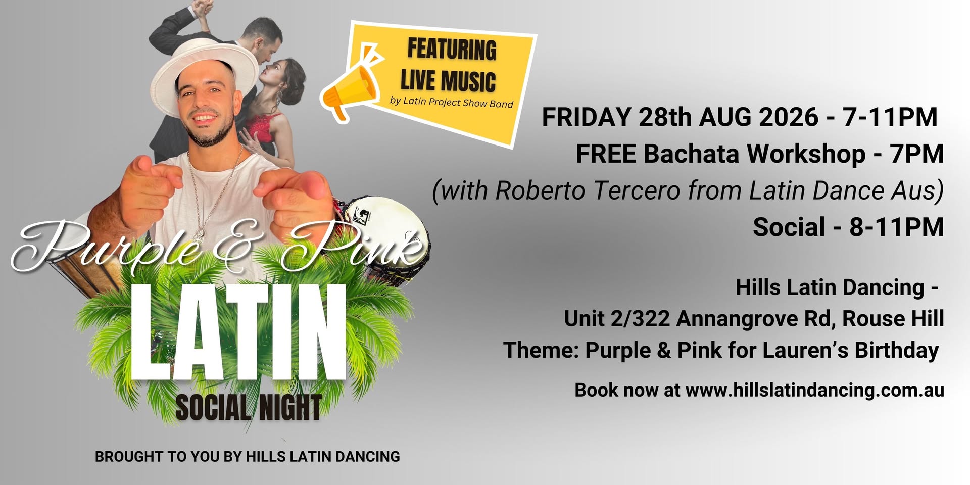 Hills Latin Dancing Friday Socials - Salsa & Bachata - with FREE Bachata Workshop