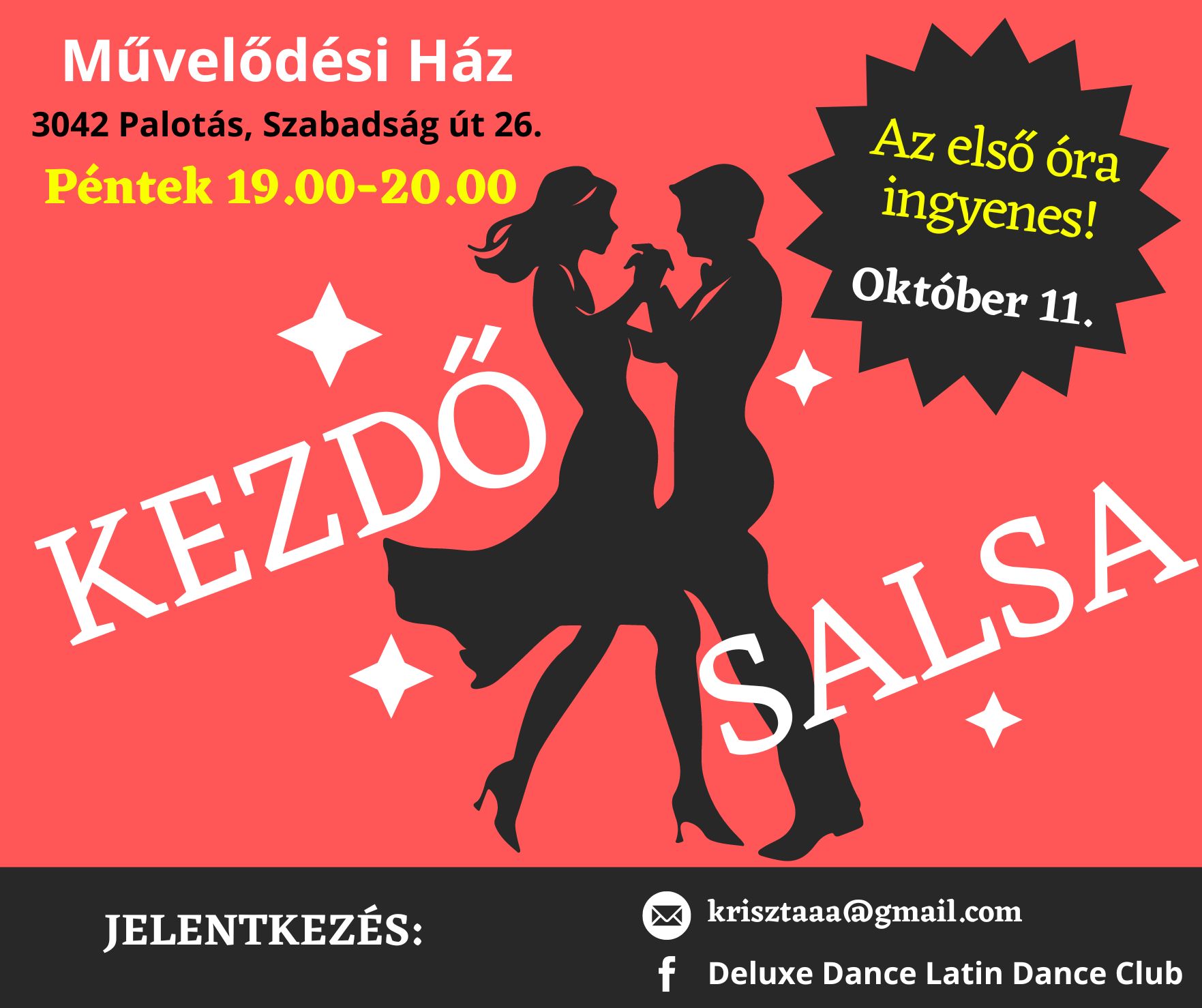 Kezdő Salsa Tánctanfolyam Palotáson Péntekenként - Ingyenes első óra