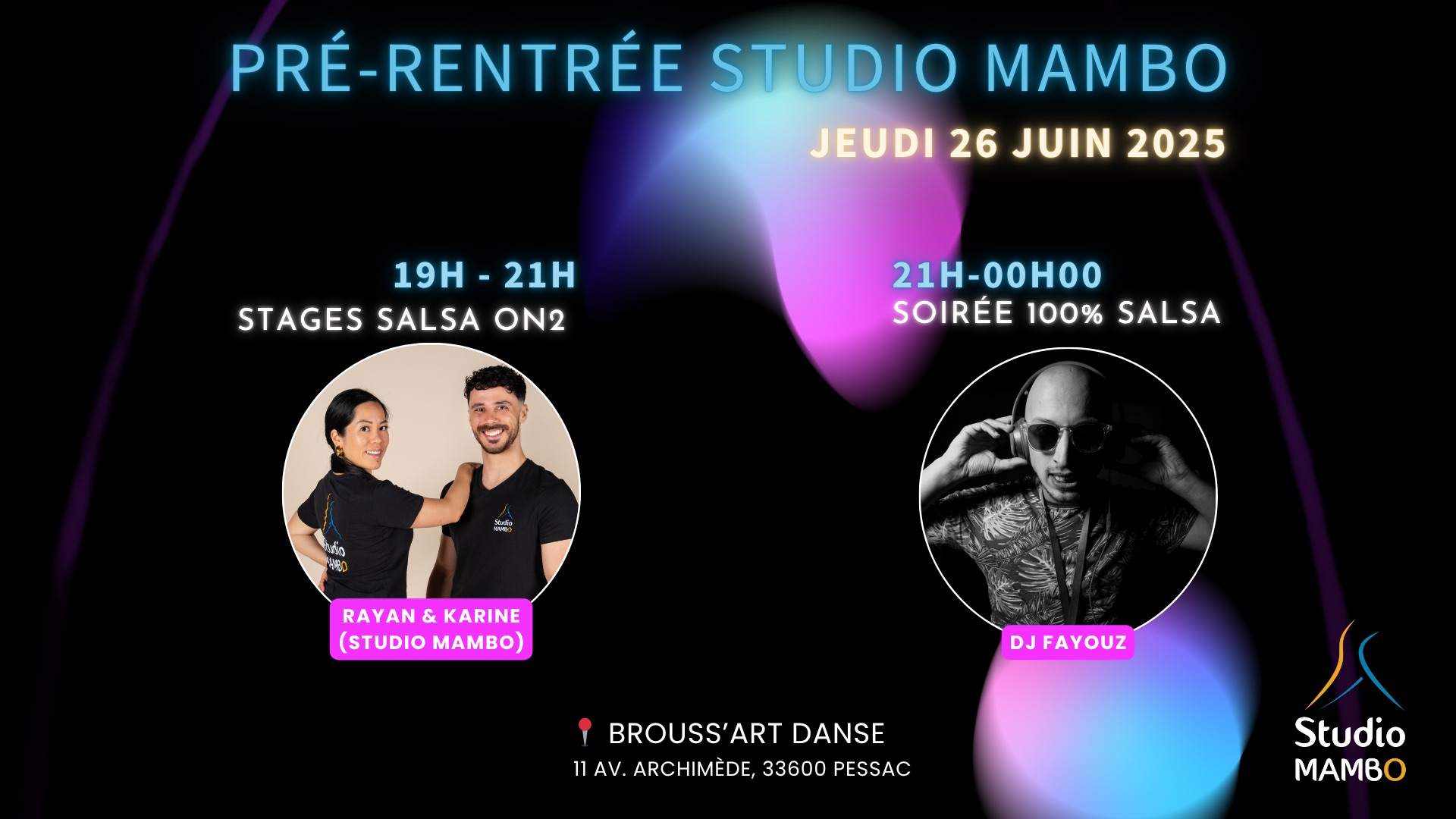 La pré-rentrée Studio Mambo - 2 stages + soirée 100% Salsa