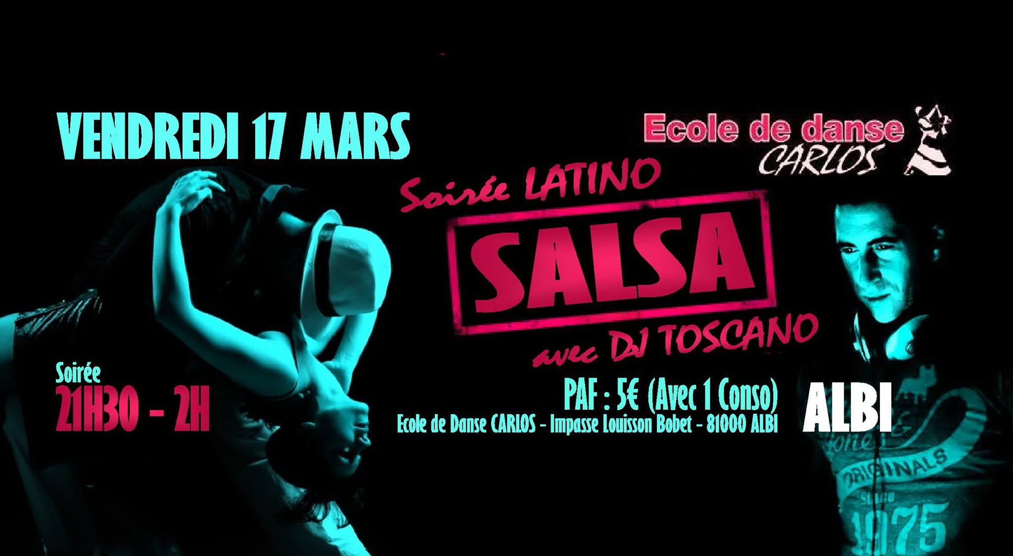 Soirée Salsa à L'Ecole de Danse Carlos à ALBI