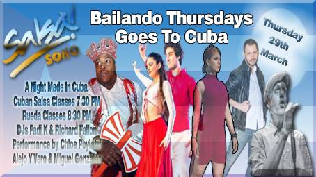 Bailando Thursdays Goes to Cuba for one night only