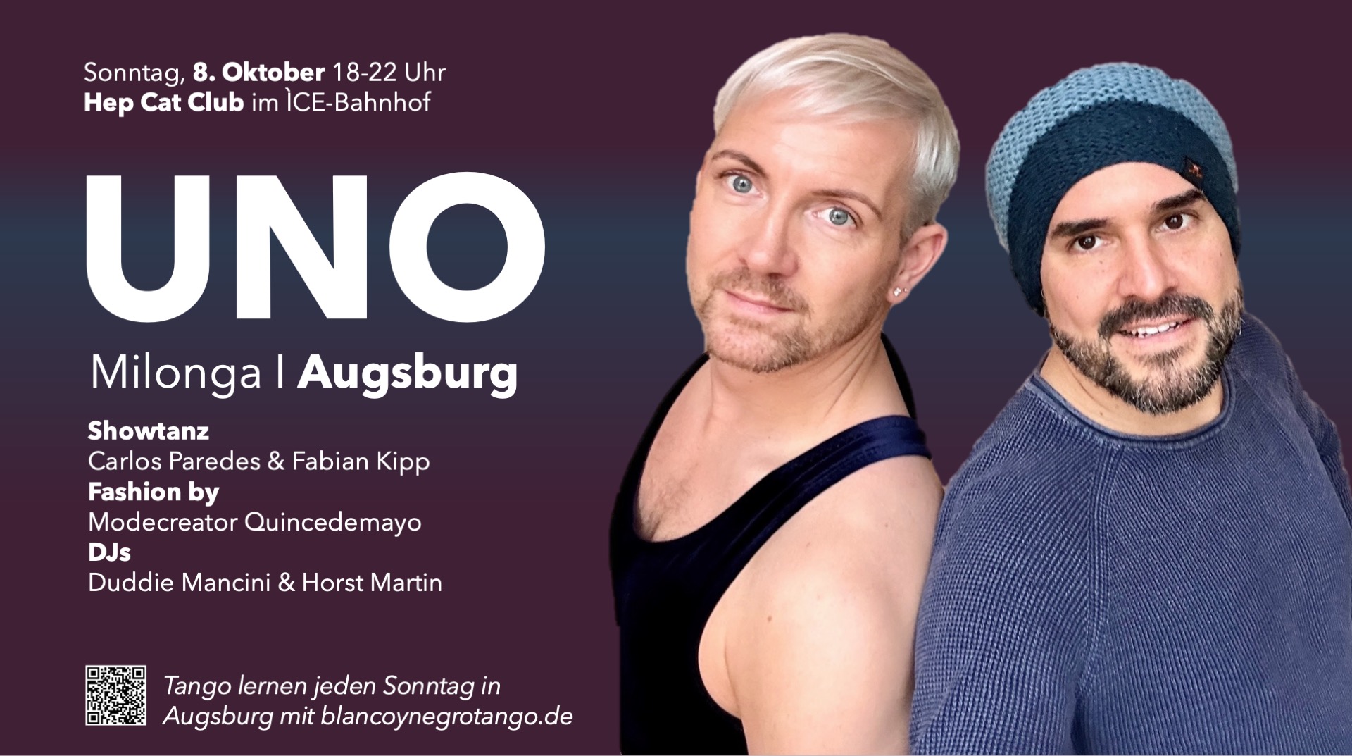 Milonga UNO mit Showtanz Carlos & Fabian DJ Duddie Mancini & Horst Martin