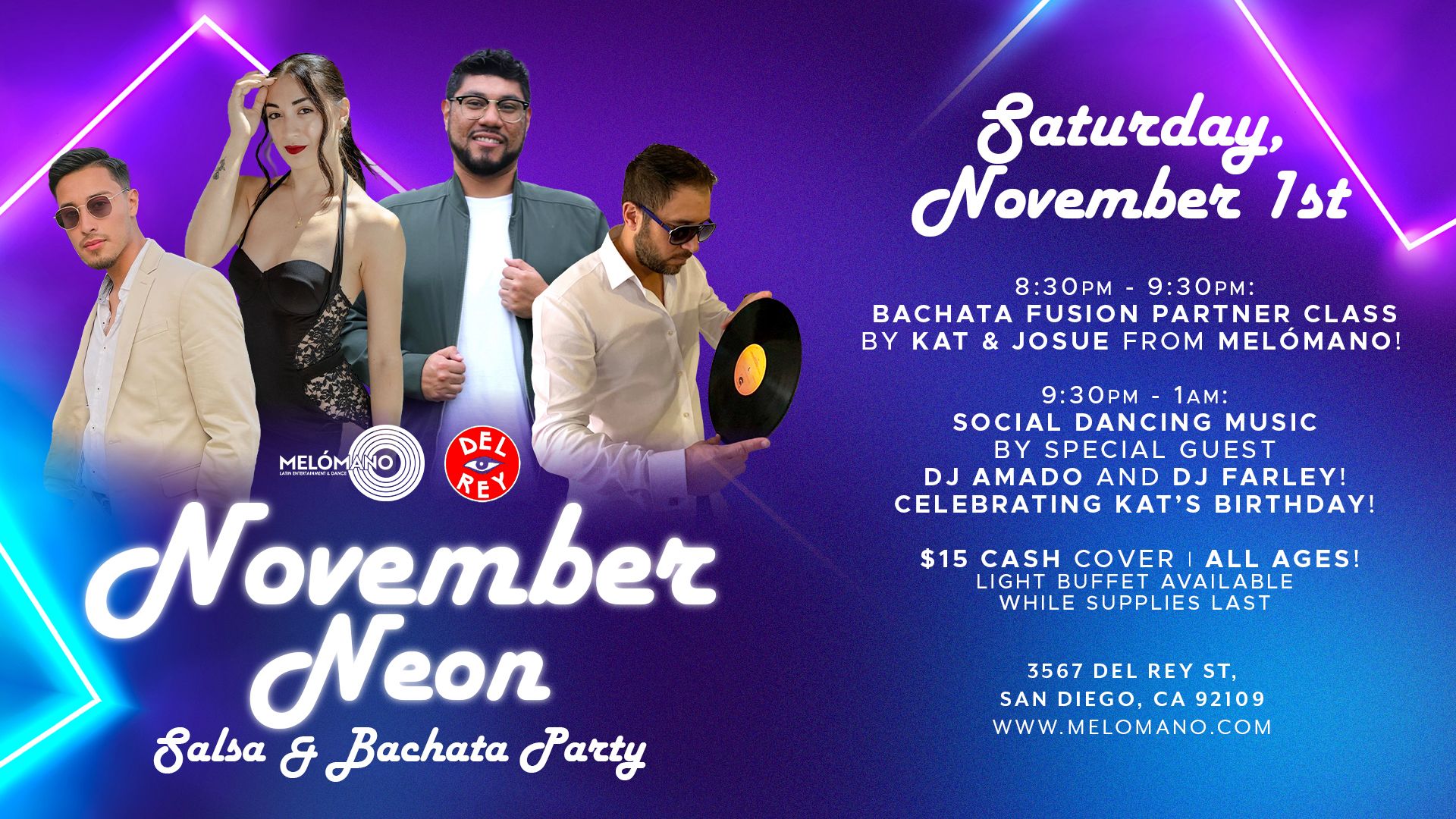 Melómano Salsa & Bachata November Neon Party! 11 1
