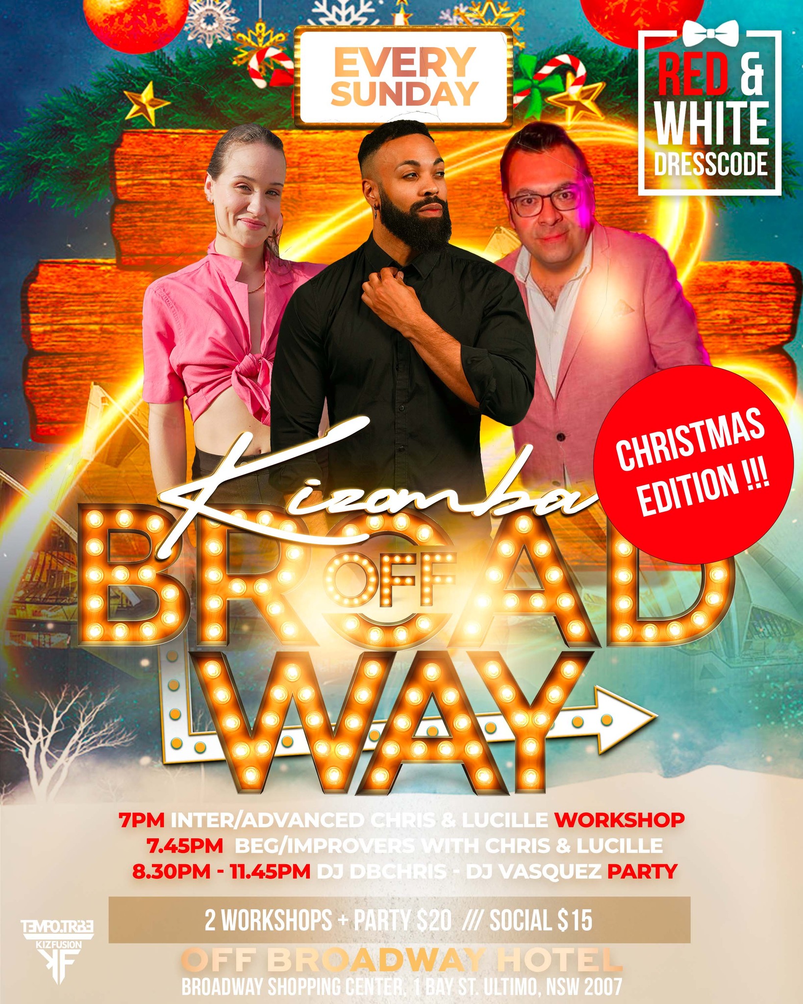 K.O.B - Kizomba Party! RED & WHITE! 2 Workshops with Chris & Lucille! Christmas Edition!