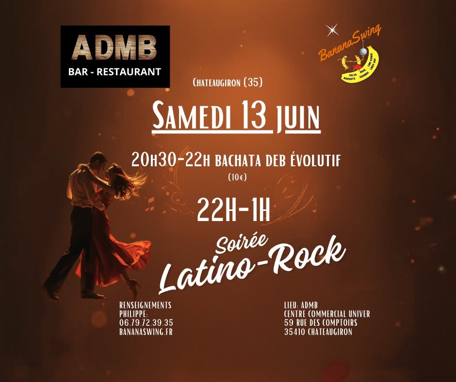Stage de Bachata + Soirée SBKR à l'ADMB à Châteaugiron (C. Cial Univer)
