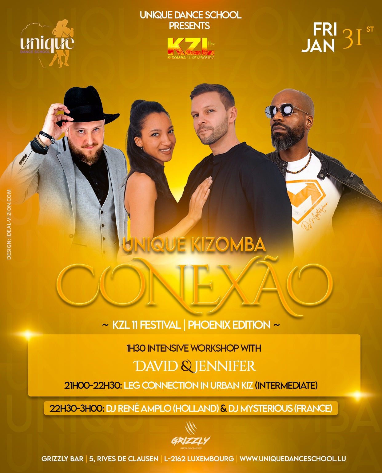 🐦🔥Unique Kizomba Conexão-KZL Festival 1h30 Intens. WS David & Jenny, DJ René Amplo & Mysterious