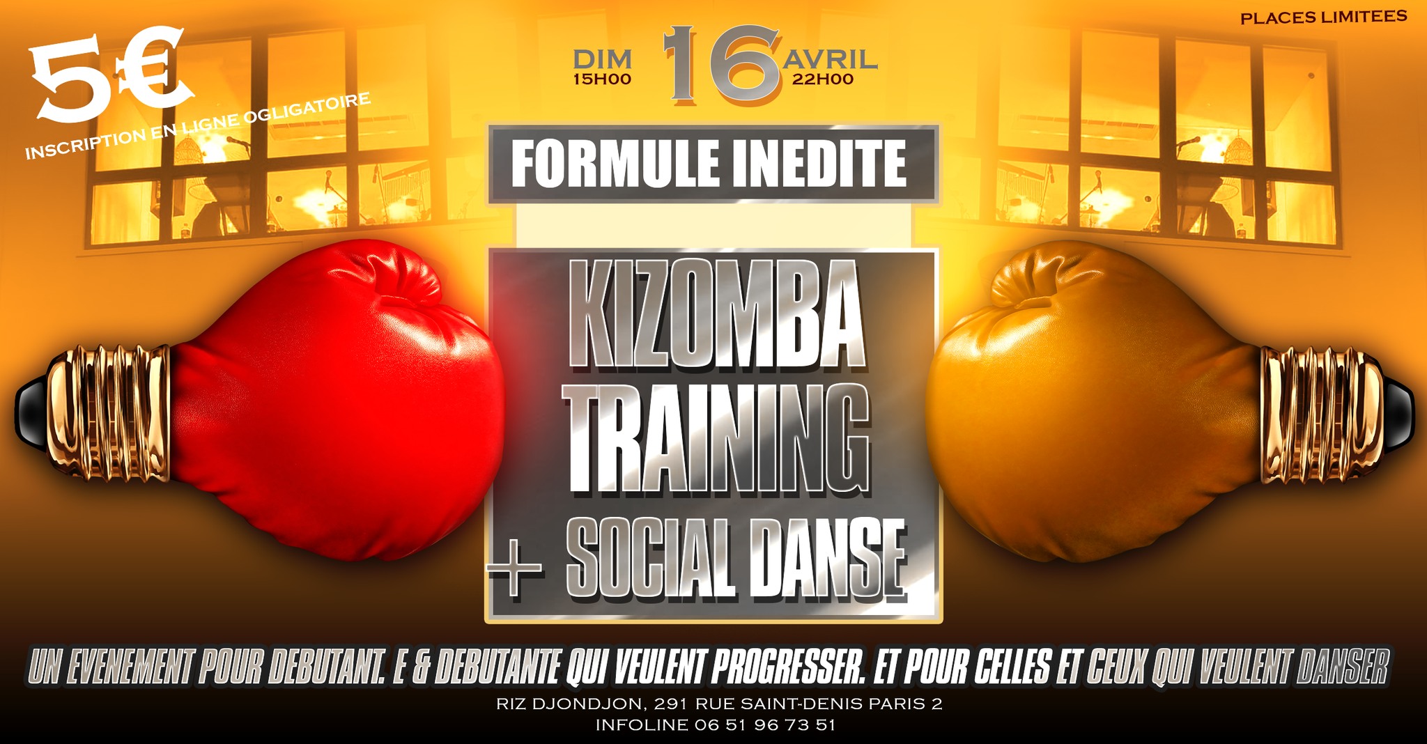 kizomba training + Sociale Pratique sur Paris 5€ seulement