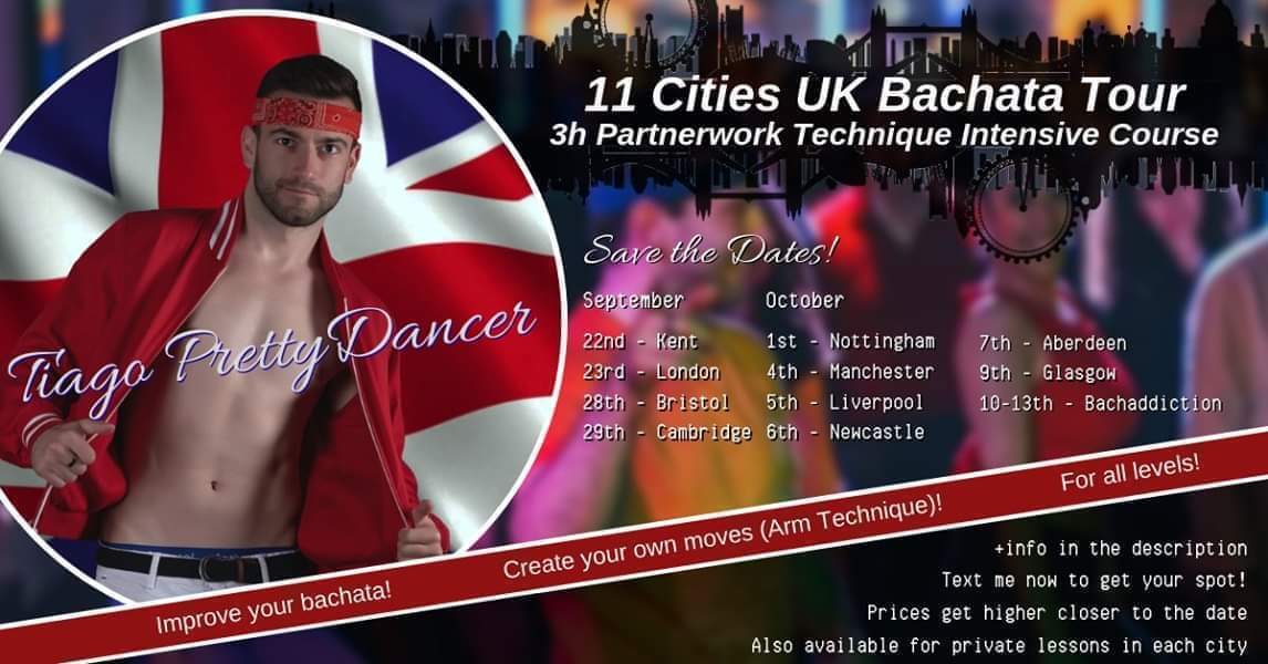 11 Cities Uk Bachata Tour - Partnerwork Technique - PrettyDancer