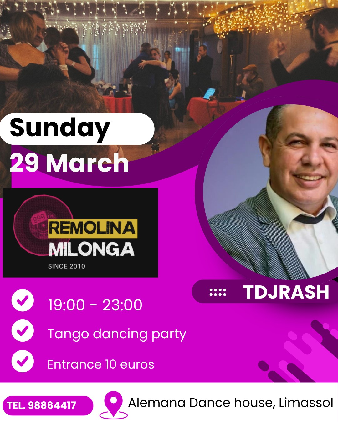 ReMolina Milonga , Sunday 29 March DJ Rash