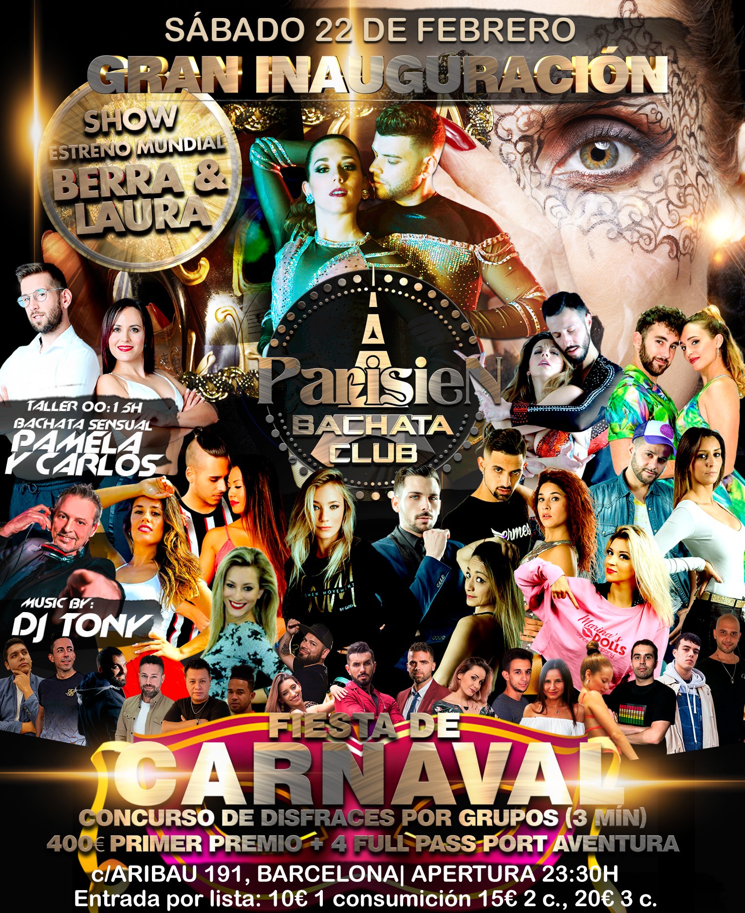 Inauguration PARISIEN Bachata - Carnival Party Saturday 22 February 2020