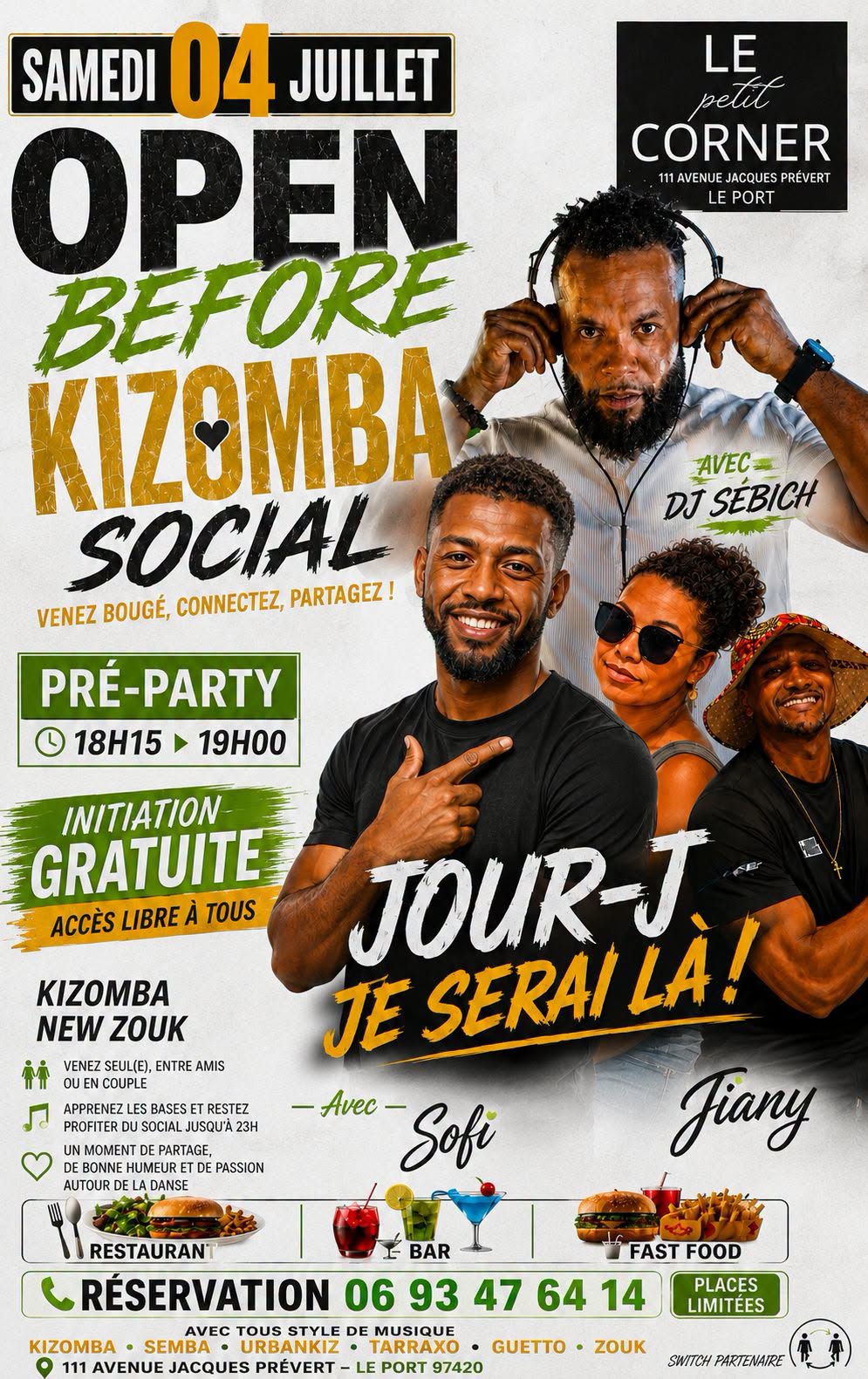 SOIRÉE " OPEN BEFORE KIZOMBA " 18H 23H DJ SÉBICH Au PETIT CORNER * GRATUITE ACCÈS LIBRE *