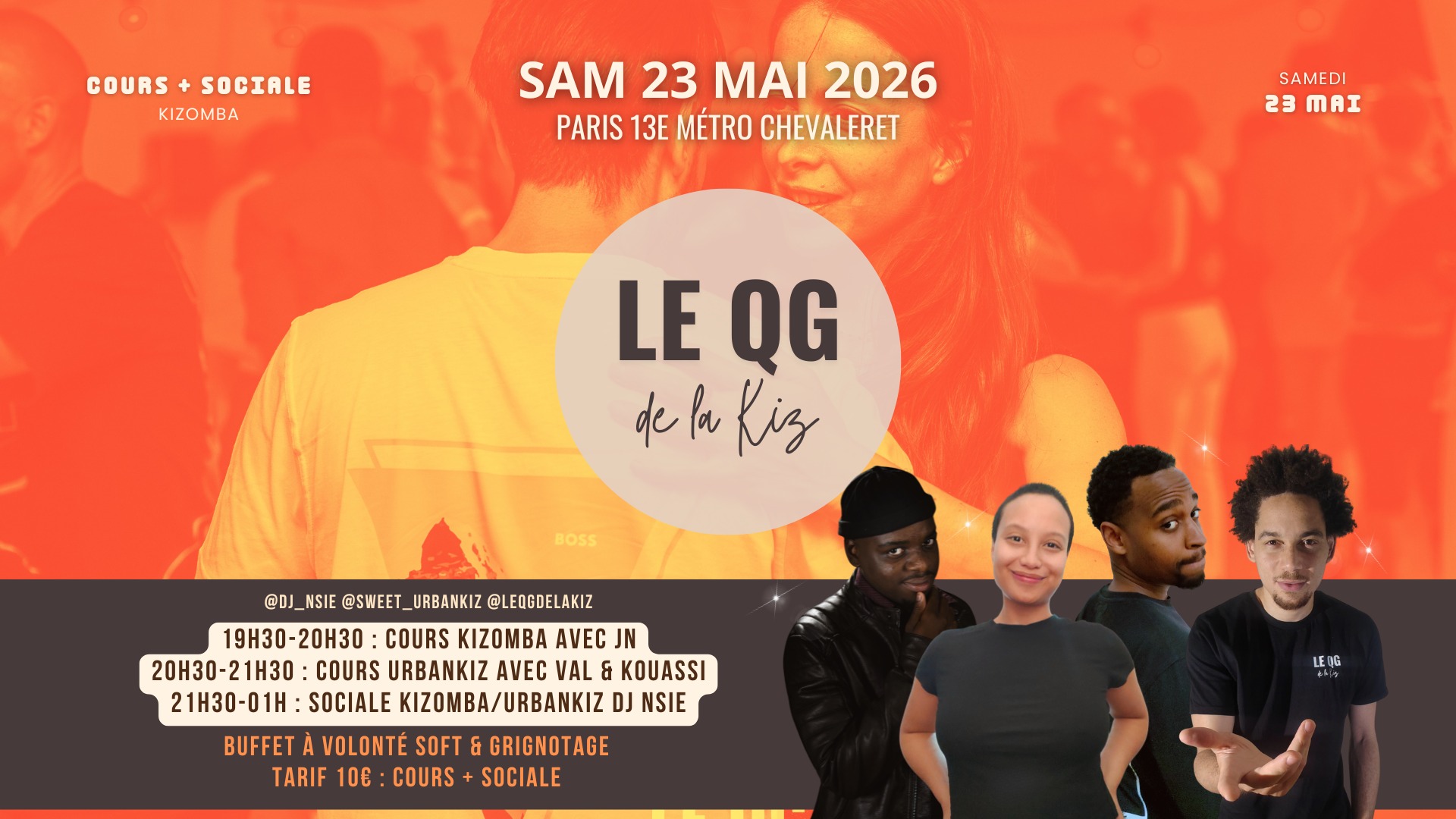 ✨Le QG de la Kiz Sociale Kizomba Paris Samedi 23 Mai 19h30-01h00