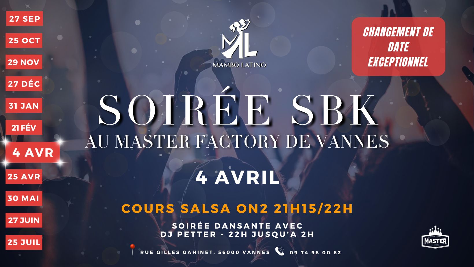 SOIRÉE SBK MAMBO LATINO VANNES