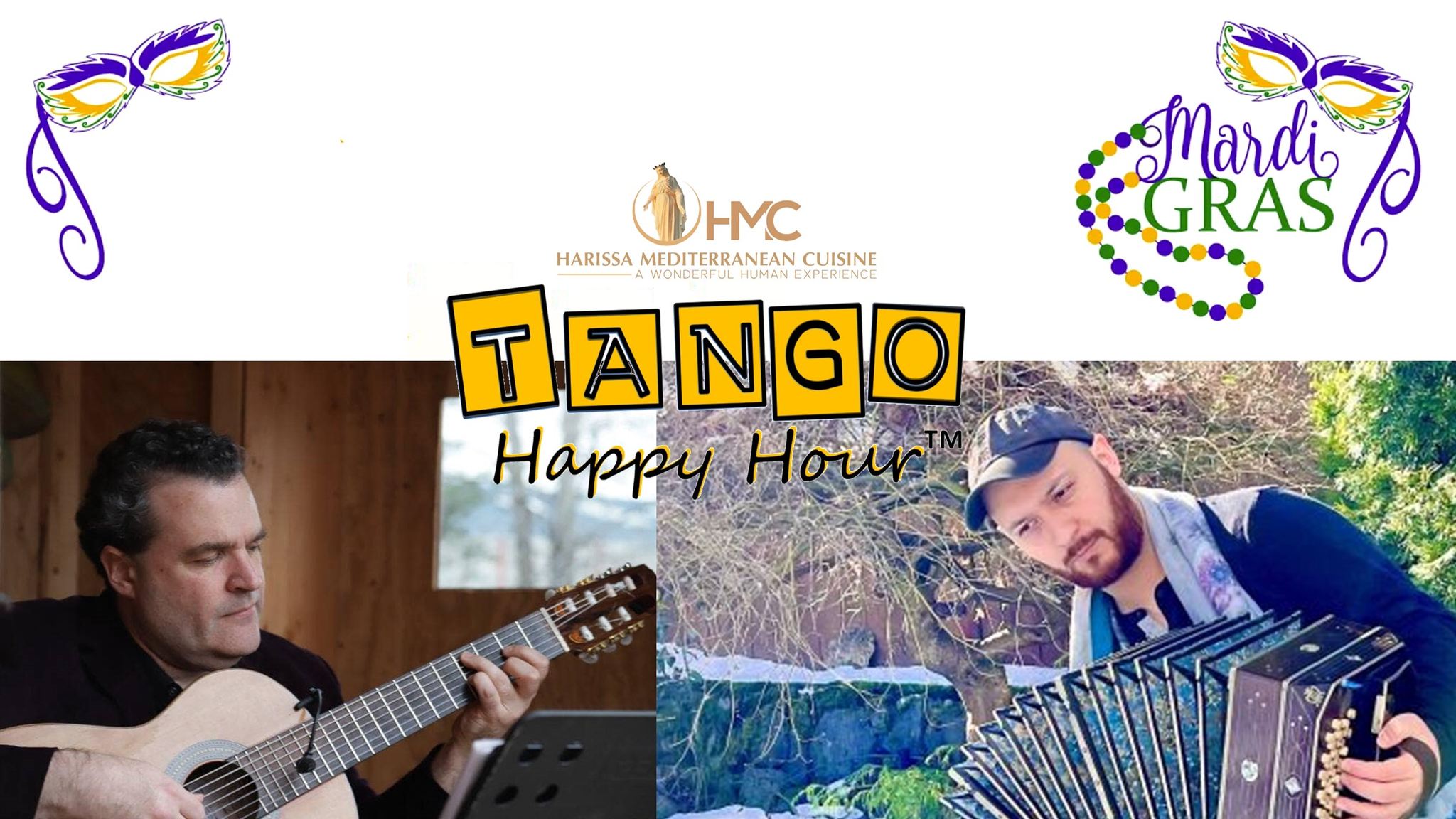 TangoHappyHour *Mardi Gras edition* w live music & drop-in lesson!