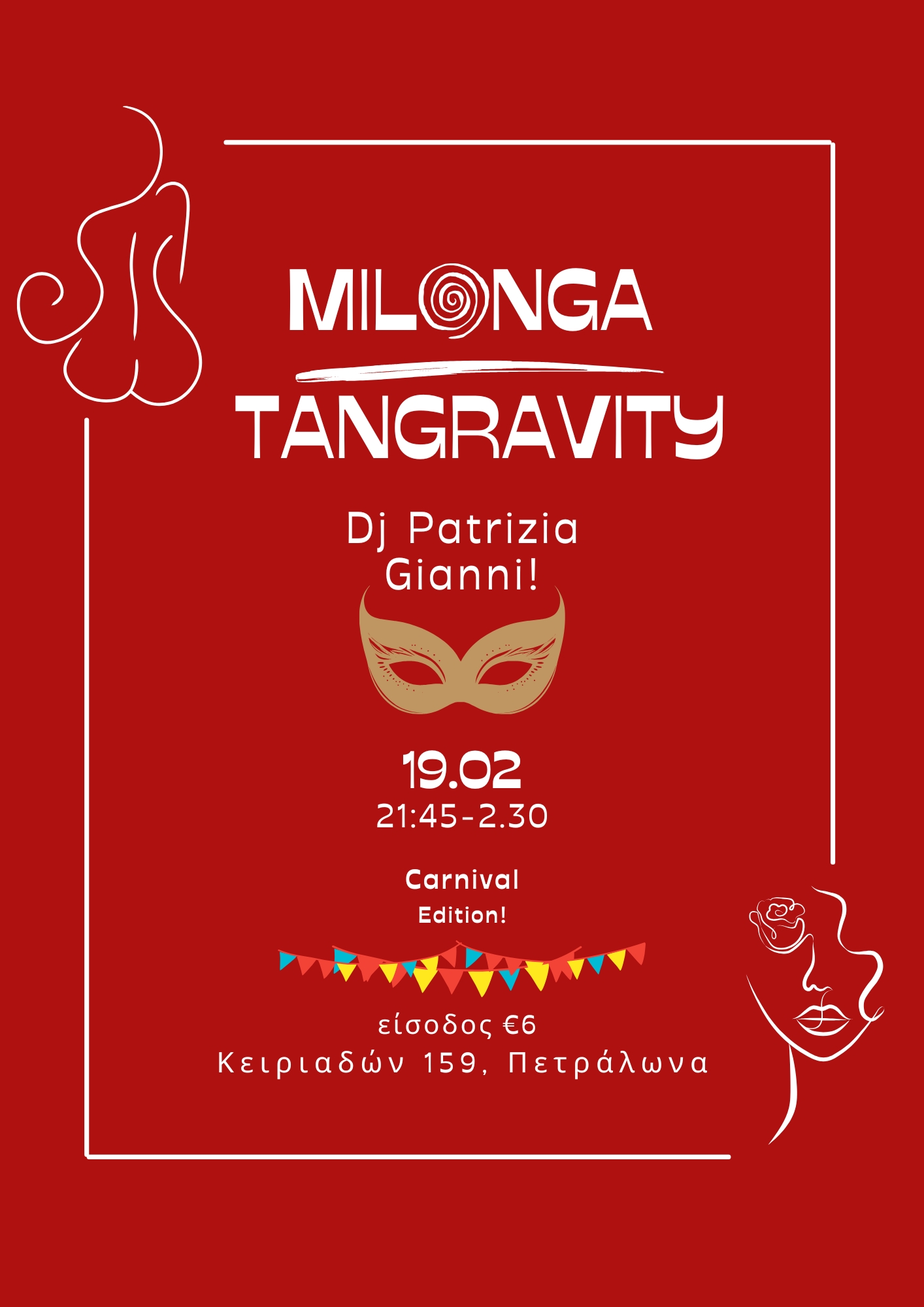Milonga Tangravity 🎭Carnival Edition🎉 ! Dj Patrizia Gianni!