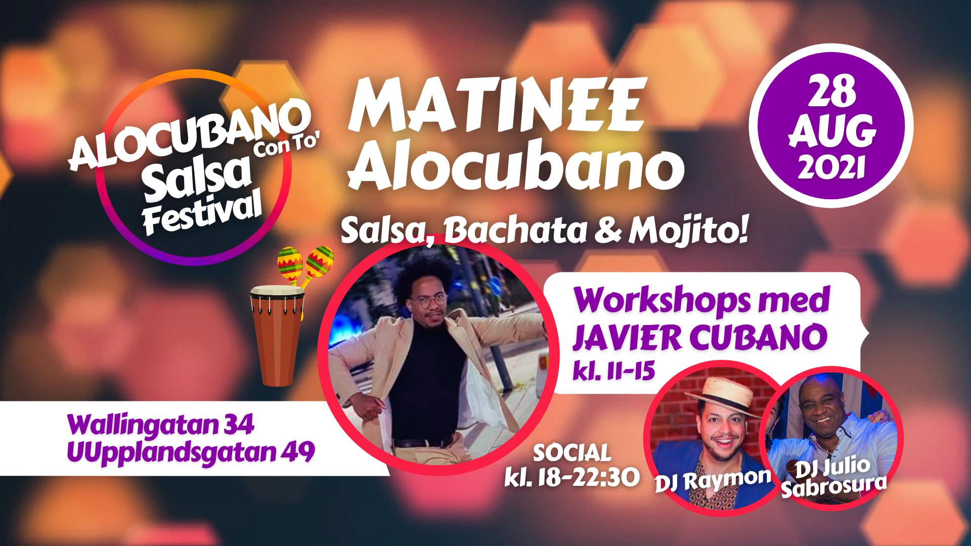 SALSA & BACHATA Matinee Social & Workshops: Javier Cubano ALOCUBANO!