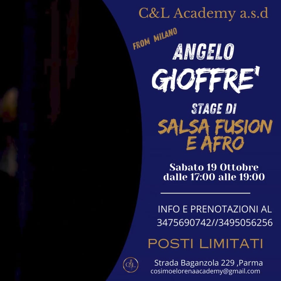 Stage di Salsa fusion e Afro con Angelo Gioffre'⭐