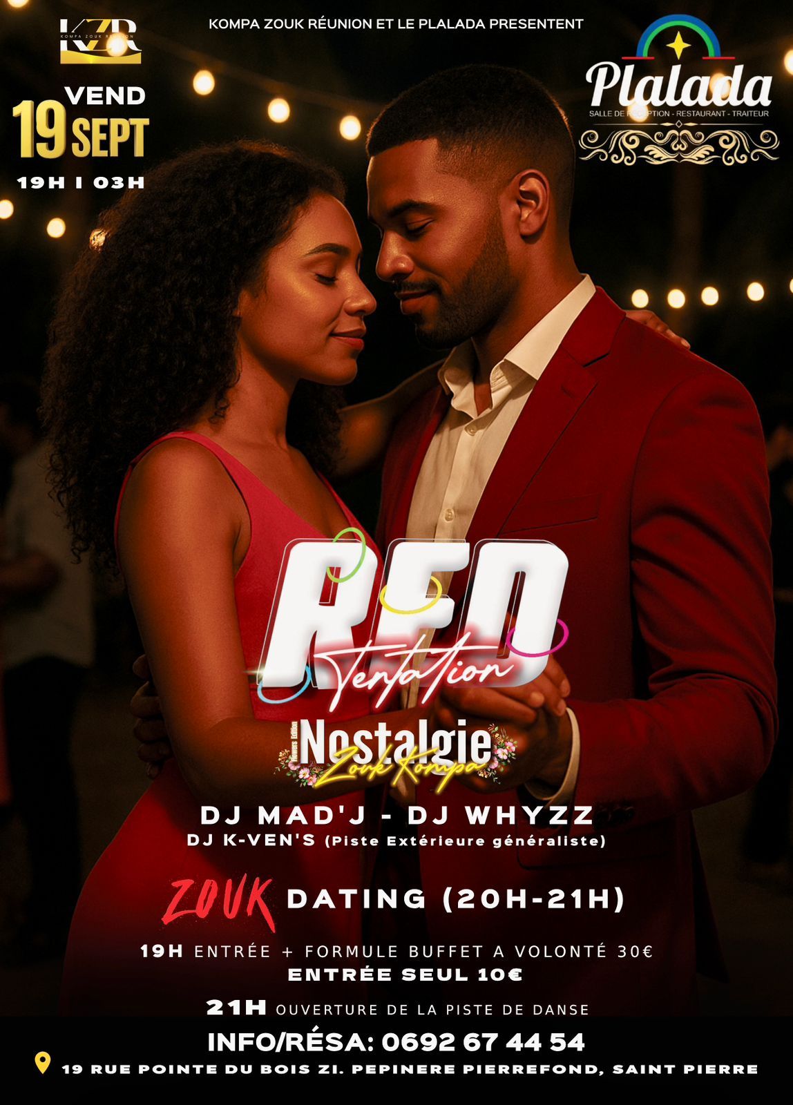 🟥RED TENTATION🟥Nostalgie Zouk Kompa🕺💃 Before Zouk DATING LE PLADA