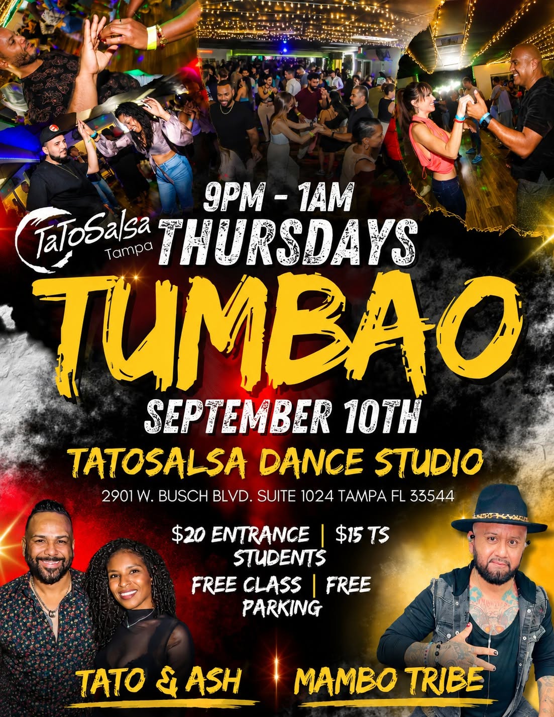 Tumbao Thursdays Dance Social Sep 10th - Class with TaTo & Ashley - DJ Mambo Tribe