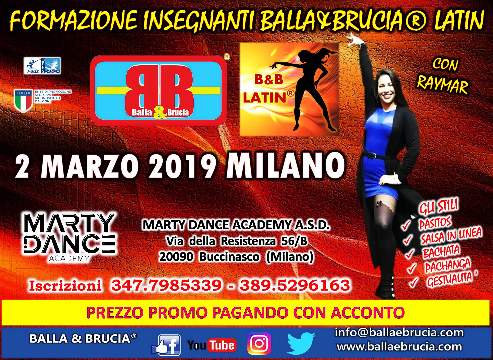 Milano 2 Marzo 2019 Formazione Balla&Brucia® LATIN con Raymar