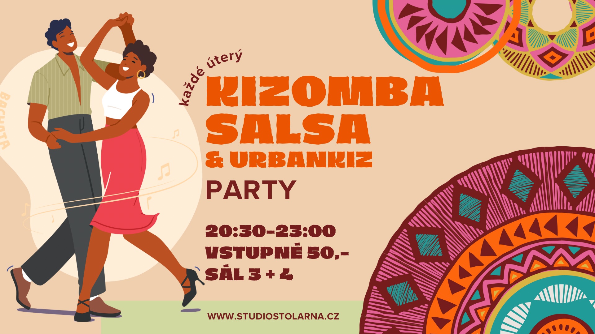 Pravidelné úterní KIZOMBA & SALSA párty ve Stolárně!