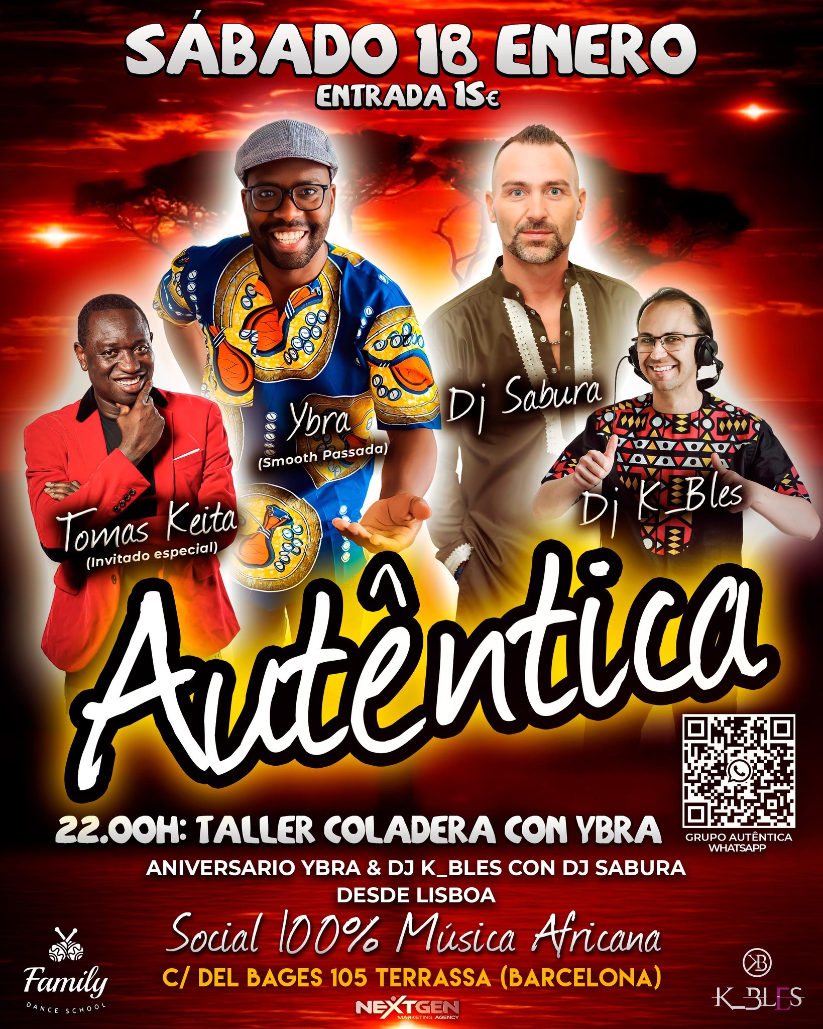 Autêntica 18-01-2025 con Ybra Sany, Dj Sabura, Tomas Keita y Dj K_BLES (Cumpleaños Ybra & K_BLES)