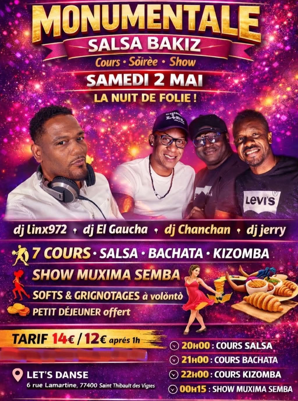 MONUMENTALE SALSA BAKIZ ce Samedi 2 Mai à Saint Thibault dans le 77.