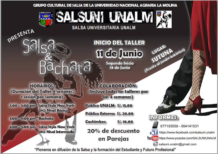 SALSUNI UNALM: TALLERES DE SALSA ON2 Y BACHATA