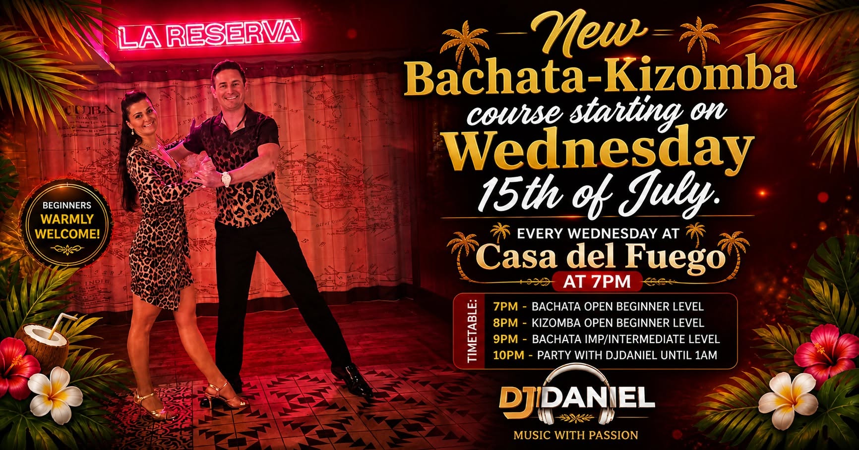 15th Jul. New Bachata Kizomba course at Casa del Fuego.💃🔥🔥