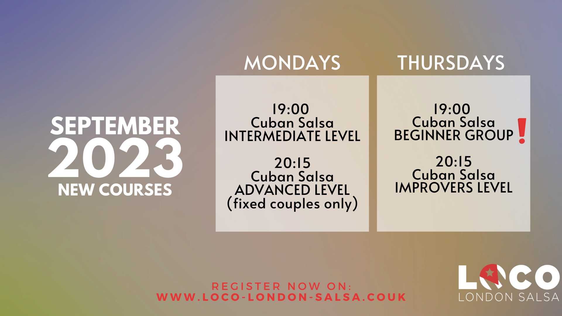 New Salsa Courses - 4 LEVELS - in Loco London Salsa
