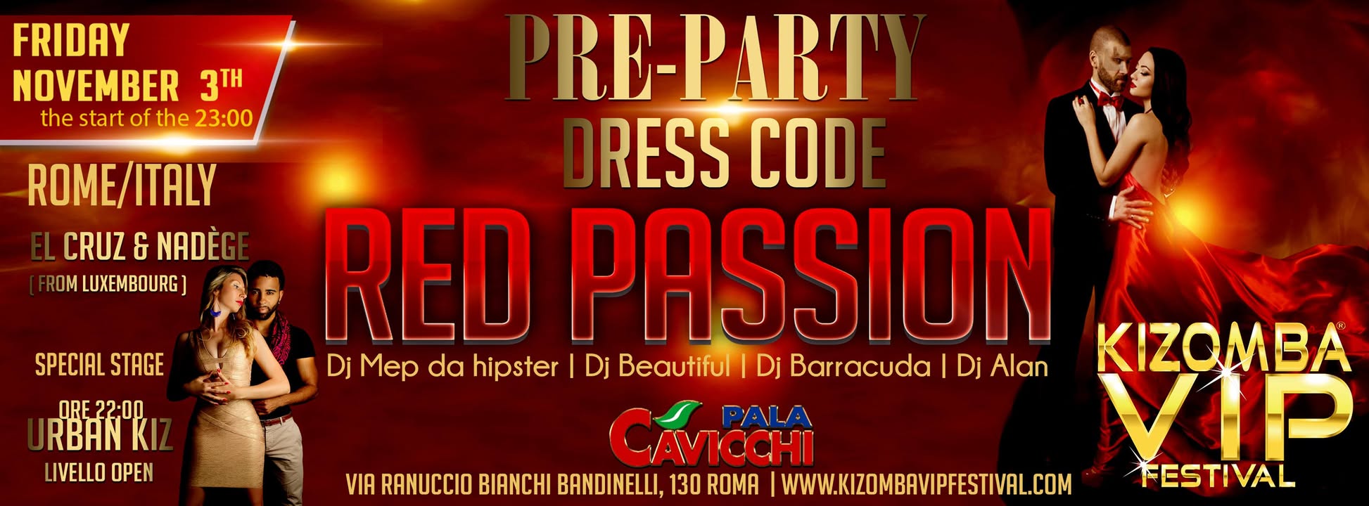 Pre-Party Kizomba Vip Festival Rome Italy, Friday 3 November