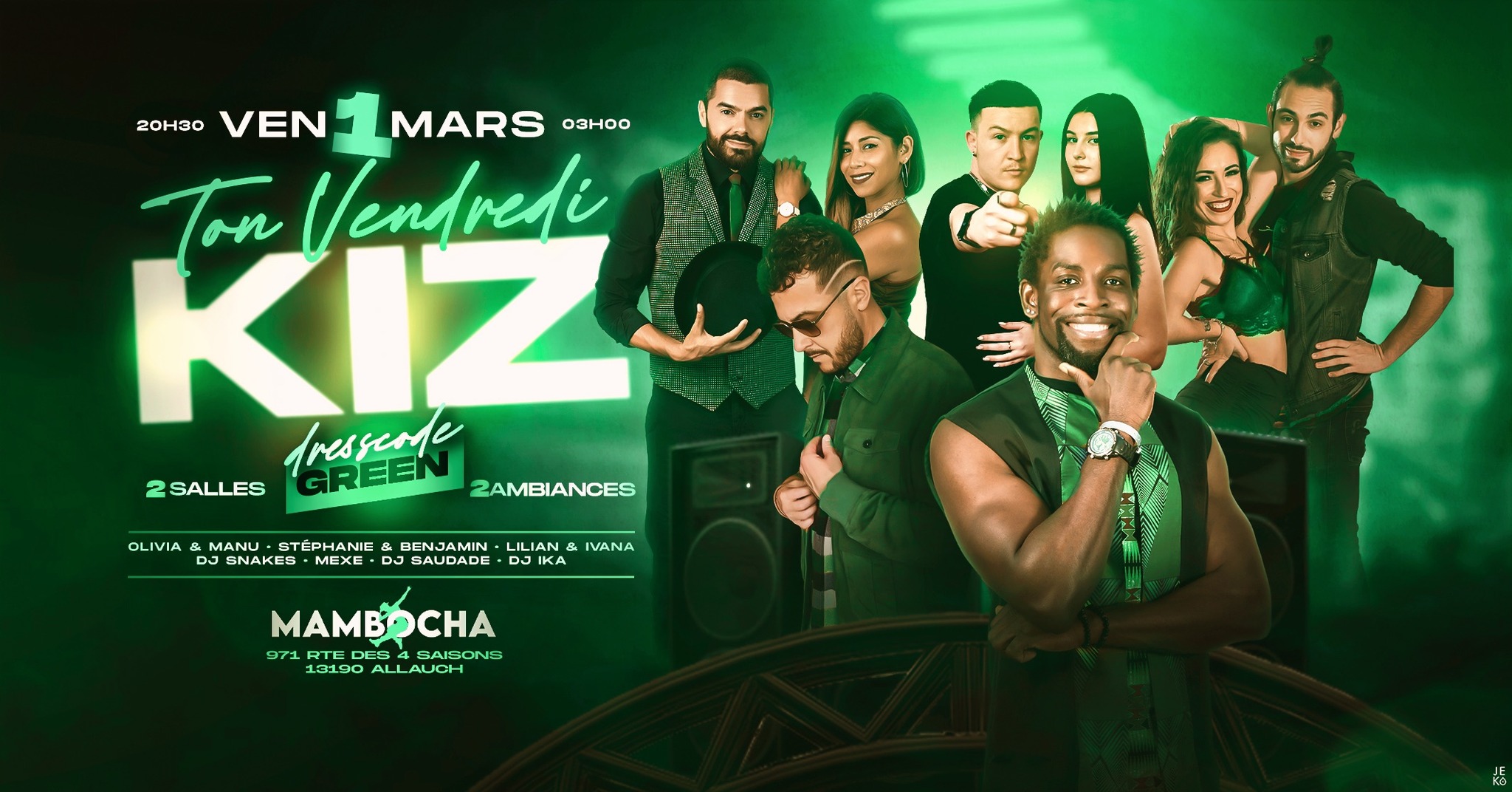 Ton vendredi Kiz - Vendredi 1er Mars - Dresscode GREEN