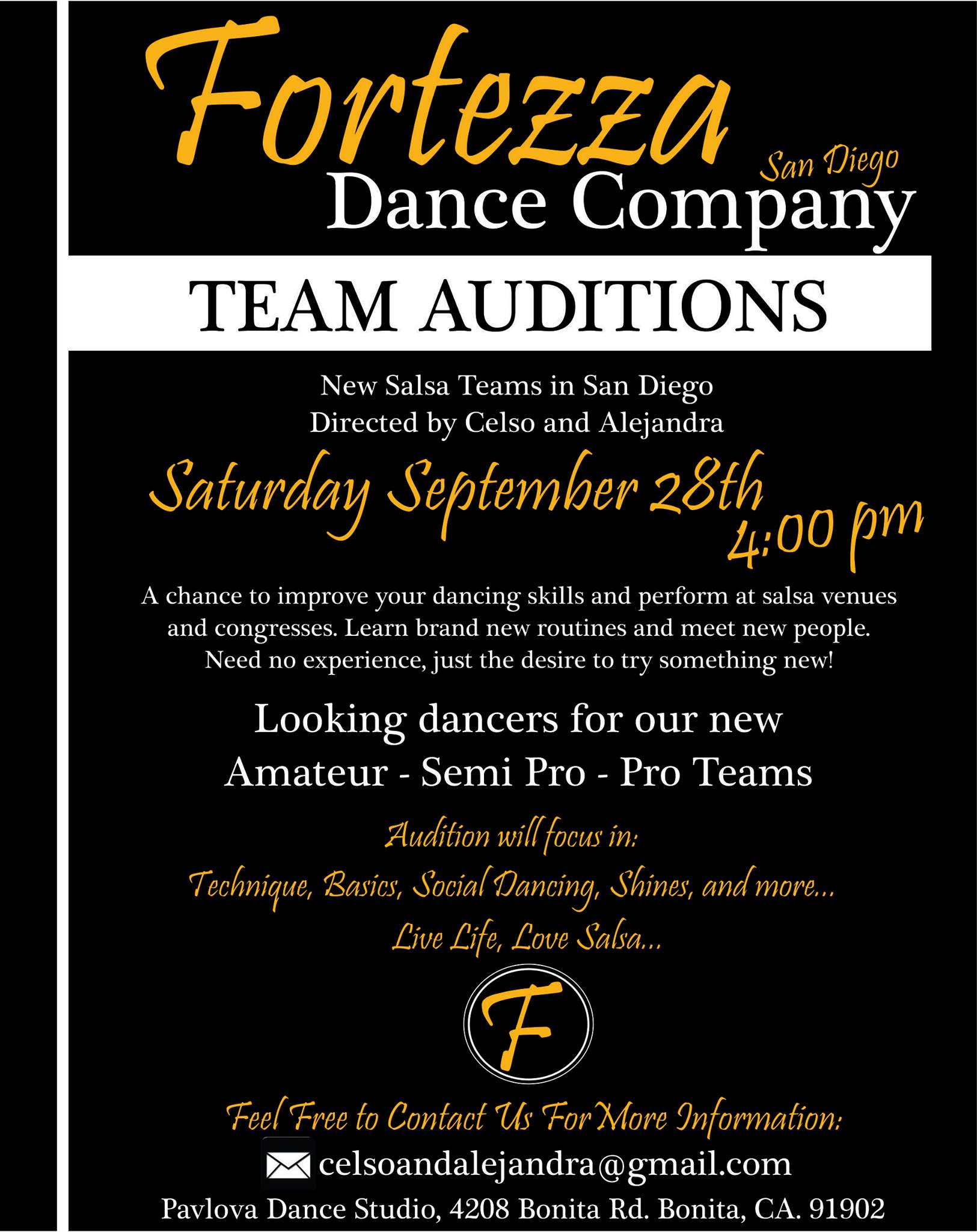Fortezza Dance Co. Salsa Team Auditions