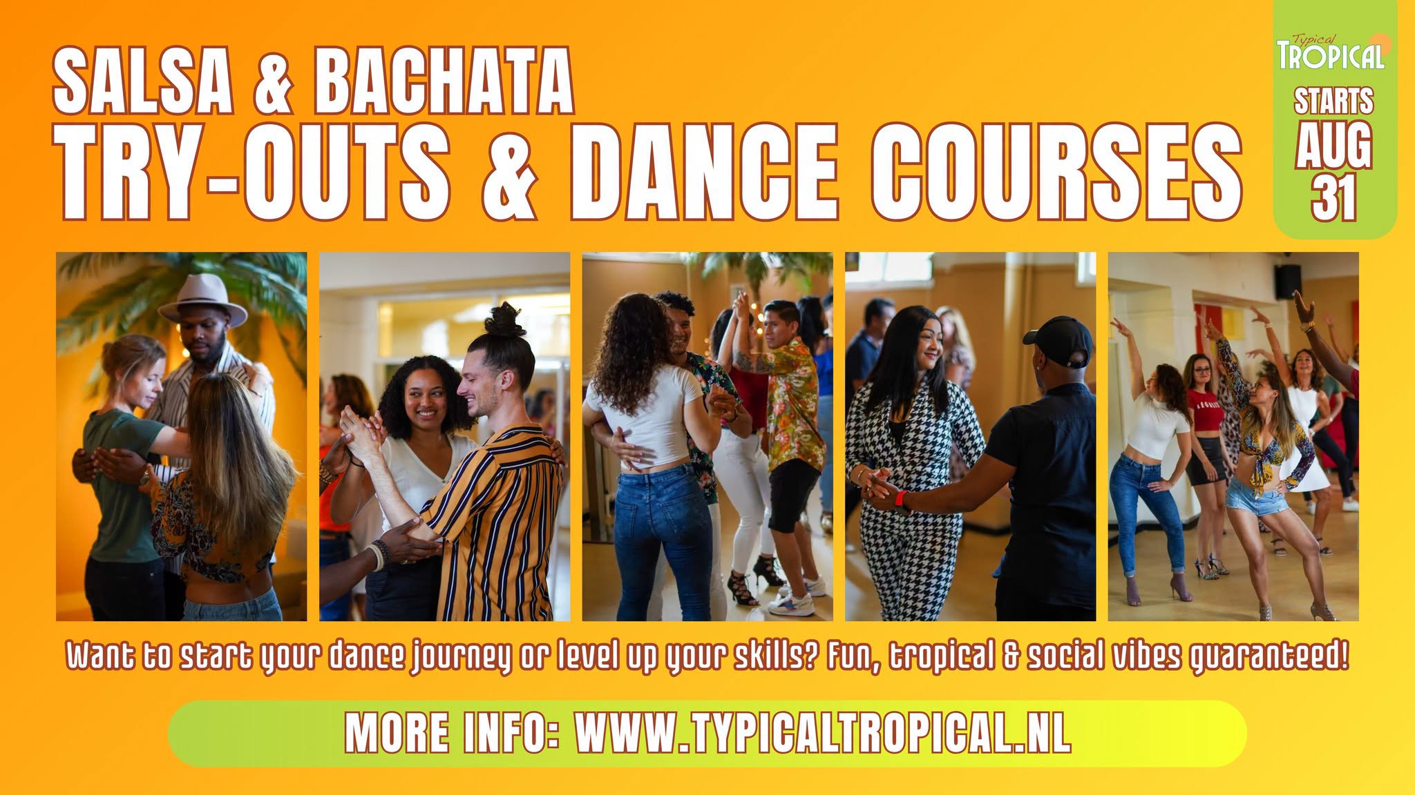 Proeflessen & cursussen • Salsa & Bachata • Start 31-08 t m 06-09
