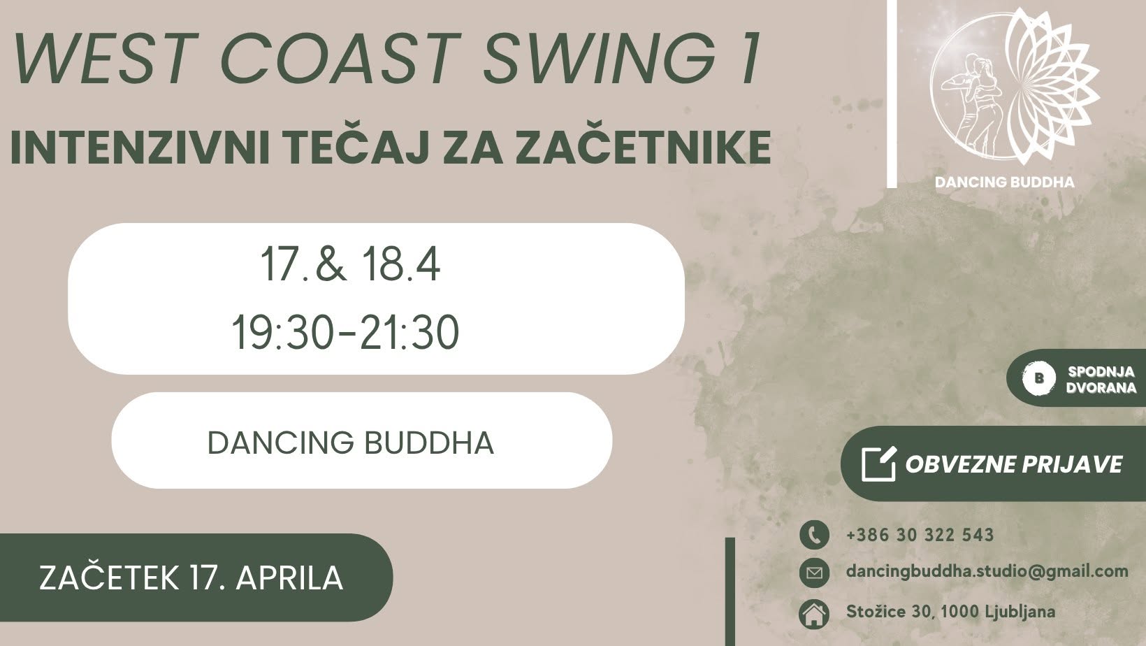 WEST COAST SWING-INTENZIVNI TEČAJ ZA ZAČETIKE