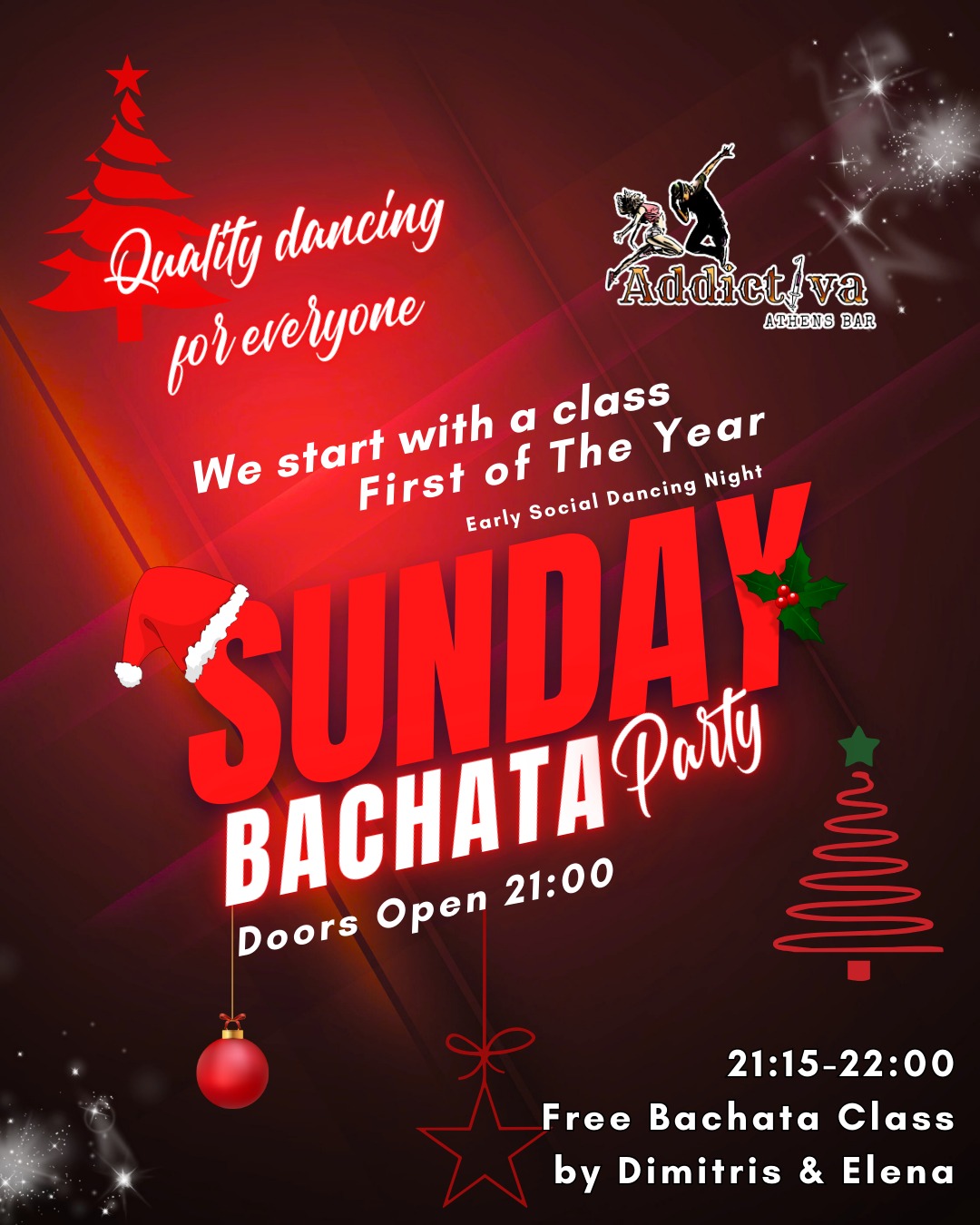 Sunday Bachata Party Social Dancing Early Night