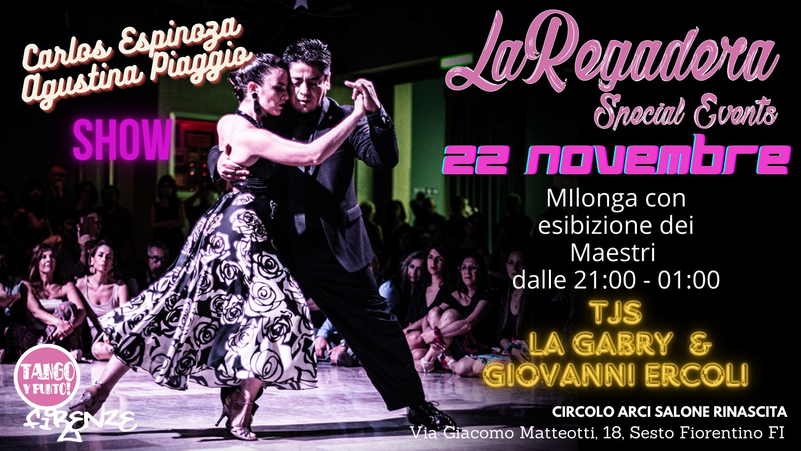 CARLOS ESPINOZA E AGUSTINA PIAGGIO TORNANO A FIRENZE
