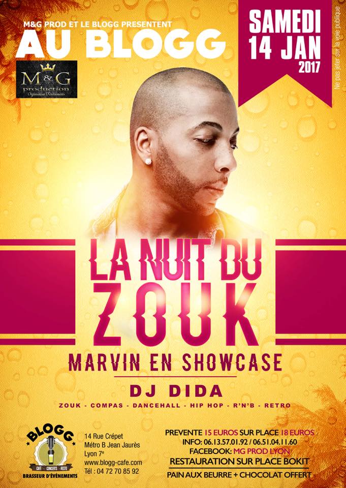 "La nuit du zouk au BLOGG avec MARVIN en showcase exclusif"