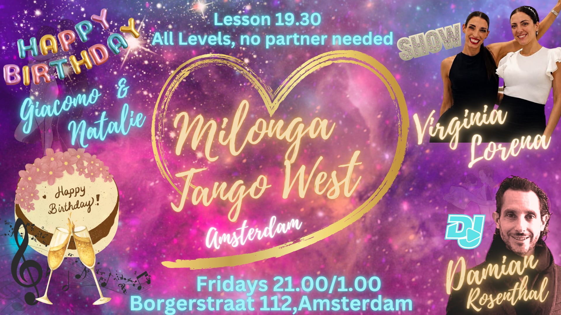 🥳Milonga “Tango West” La Fiesta show with Virginia Vasconi & Lorena Garcia🥳