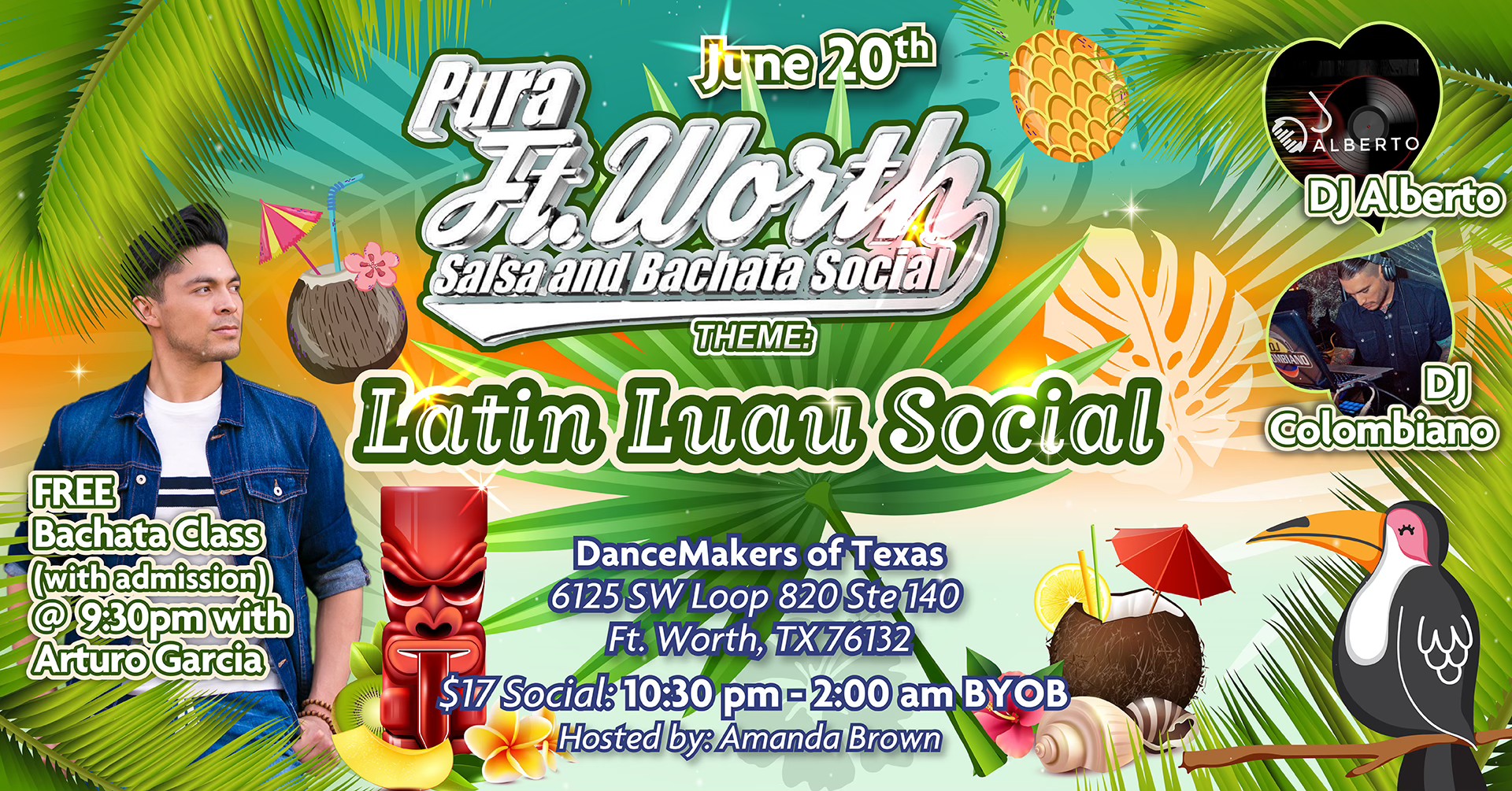 Pura Ft. Worth Salsa & Bachata Luau Latin Social June 20th 2025