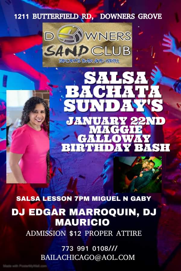 SALSA SUNDAYS AT SAND CLUB, DOWNERS GROVE JAN. 22ND